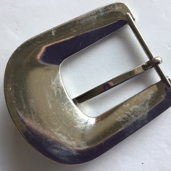 CRYSTAL SILVER WESTERN BELT BUCKLE - Picture 3 of 4